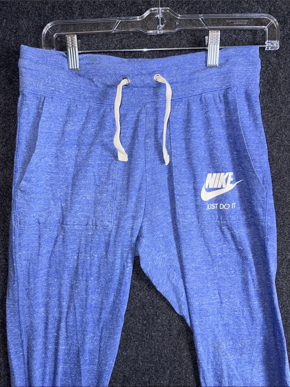 VTG Nike Royal Blue Men's Jogger Sweatpants with White Swoosh Small